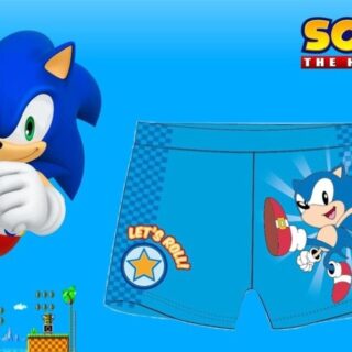 Bañador infantil de Sonic tipo boxer.