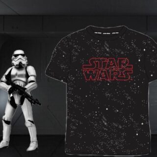 Camiseta algodón letras de Star Wars adulto