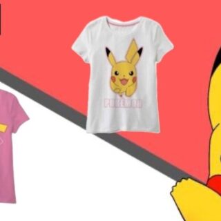 Camiseta infantil Pokemon rosa