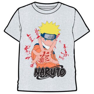 Camiseta infantil Naruto gris jaspeado