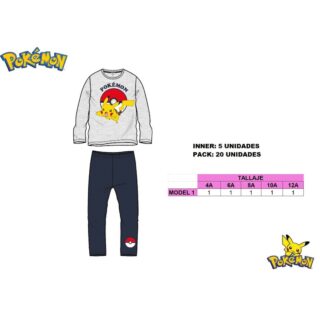 Pijama infantil Pokemon algodón M/L