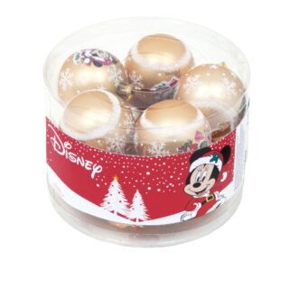 Pack 10 bolas árbol de Navidad Minnie oro