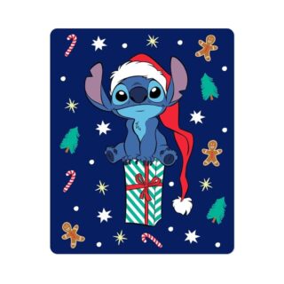 Manta de coralina Stitch Navidad
