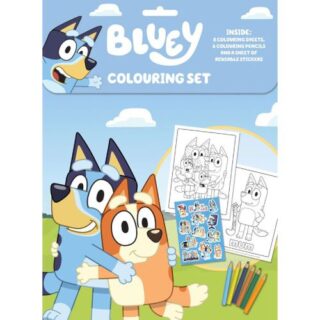 Set para colorear y pegatinas Bluey
