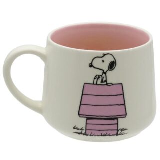 Taza Snoopy figura 3D caseta rosa 355ml