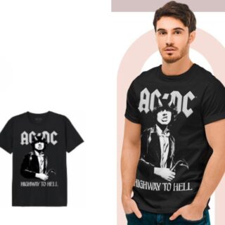 Camiseta AC/DC adulto algodón m/c