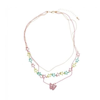 Set 3 collares estrellas, mariposas y bolitas