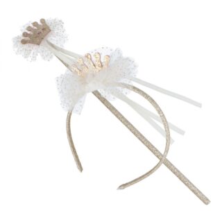 Set de diadema y varita con tul y corona