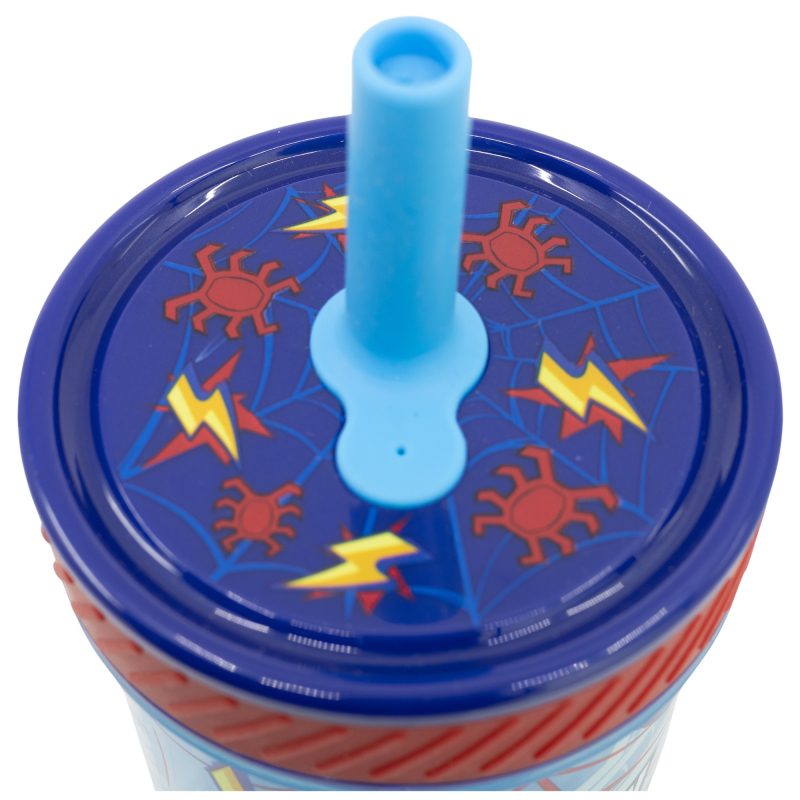 Vaso antivuelco Spiderman con pajita silicona - Imagen 4