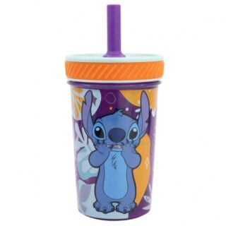 Vaso antivuelco Stitch Aloha con pajita