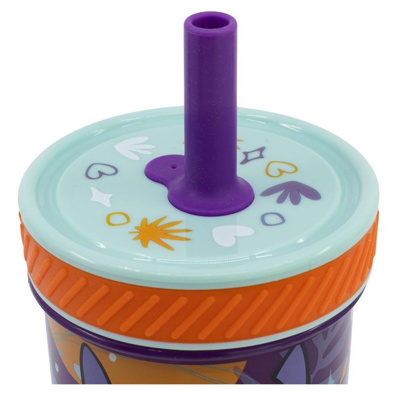 Vaso antivuelco Stitch Aloha con pajita - Imagen 3