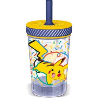 Vaso antivuelco Pokemon con pajita 370 ml
