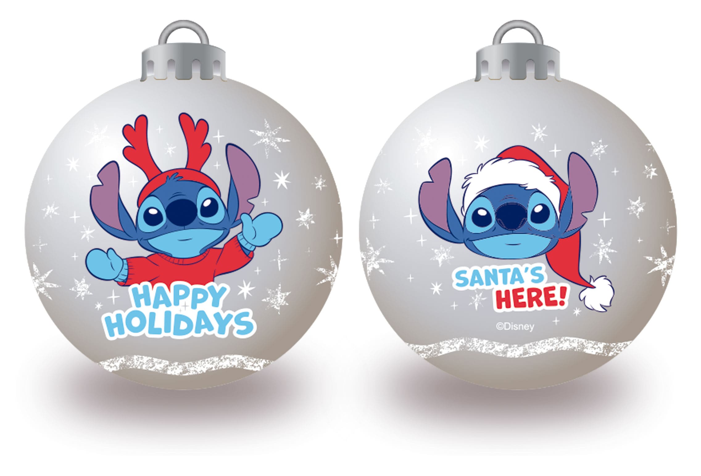 Pack 10 bolas árbol de Navidad Stitch gris