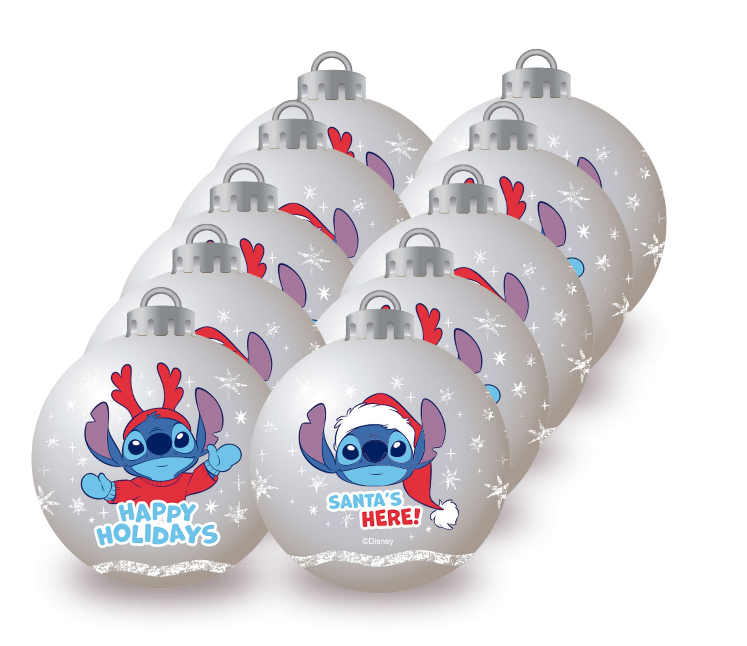 Pack 10 bolas árbol de Navidad Stitch gris - Imagen 2