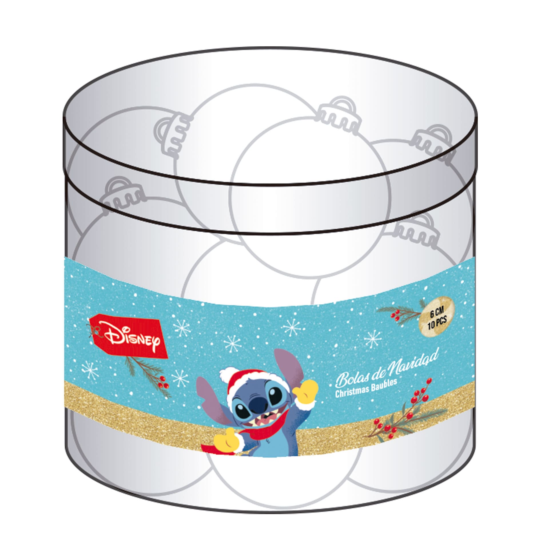 Pack 10 bolas árbol de Navidad Stitch gris - Imagen 3