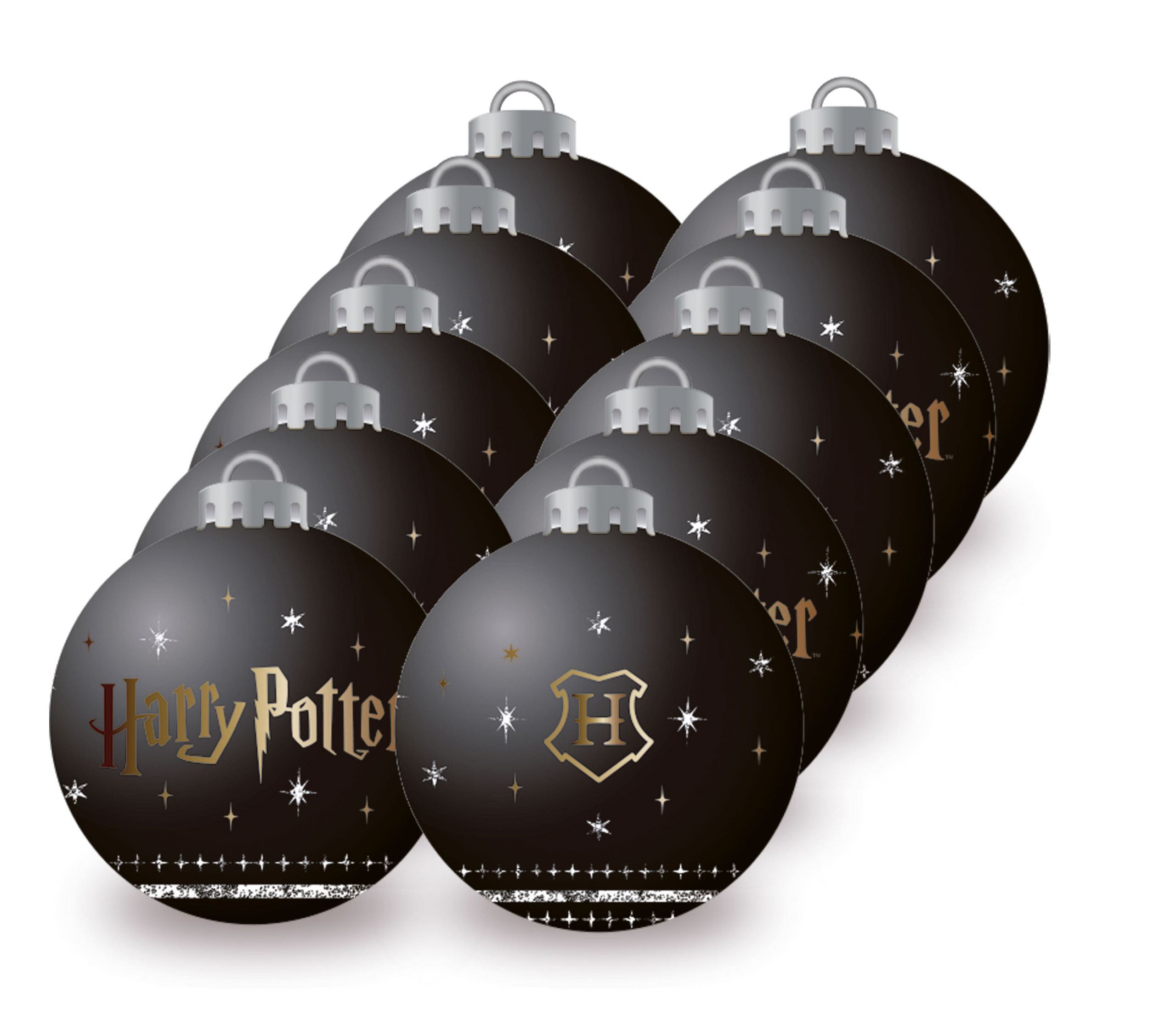 Pack 10 bolas árbol de Navidad HP negras - Imagen 3