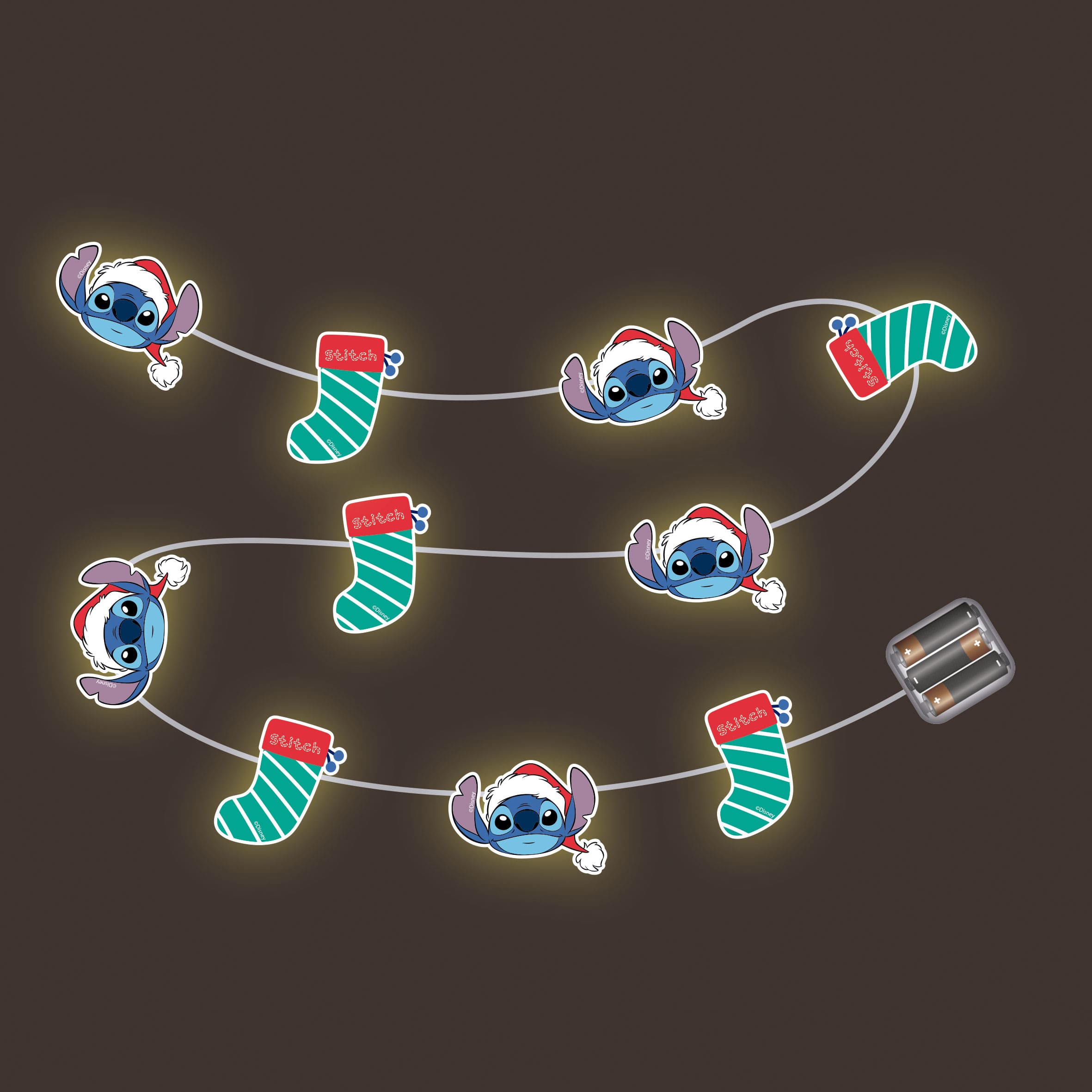 Guirnalda de Navidad Stitch 10 leds - Imagen 2
