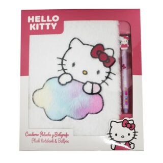 Set cuaderno peluche y bolígrafo Hello Kitty