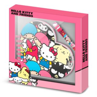 Cuaderno corazón llave boli Hello Kitty
