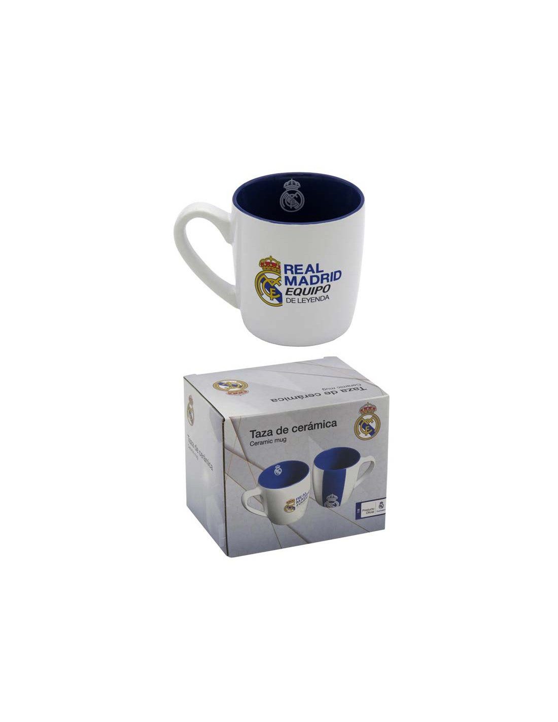 Taza Real Madrid blanca y azul