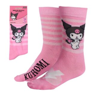 Calcetines Kuromi Hello Kitty rosa