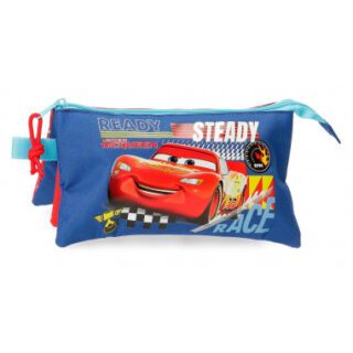 Estuche 3 compartimentos Cars Lets Race
