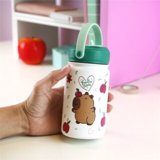 Botella térmica Capibara apple con pajita