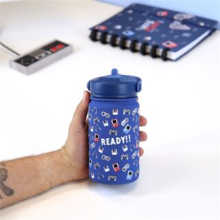 Botella térmica Dark Blue con pajita