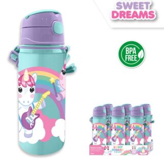 Cantimplora aluminio Unicornio correa 600ml