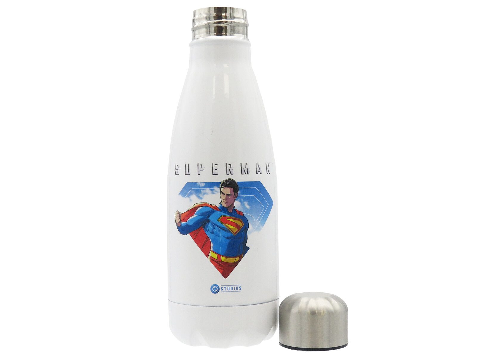 Botella Superman blanca 550ml de acero - Imagen 3
