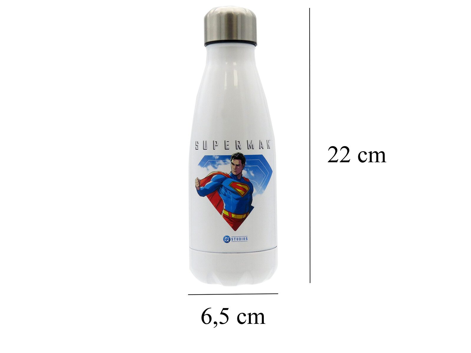 Botella Superman blanca 550ml de acero - Imagen 5