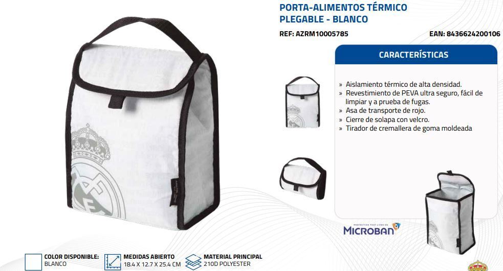 Porta-alimentos Real Madrid plegable térmico - Imagen 5
