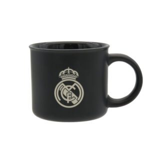 Taza jumbo negra Real Madrid grabada