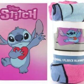 Manta coralina Stitch rosa