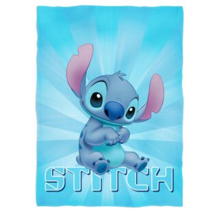 Manta coralina Stitch 2 sherpa azul