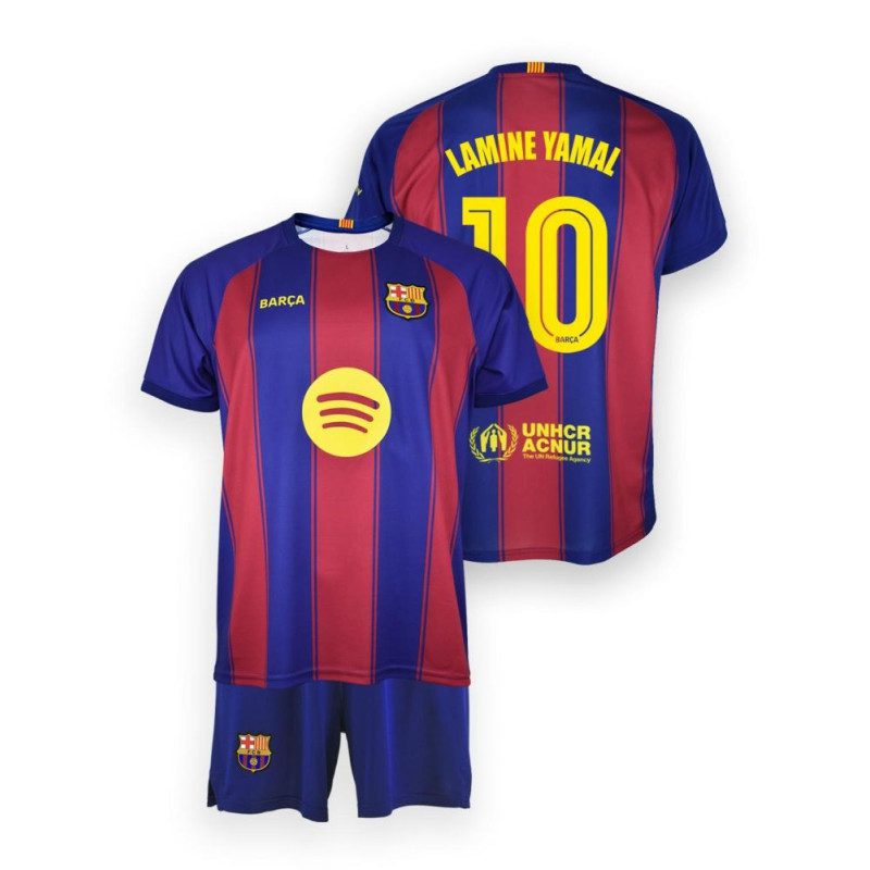 Kit 1ª Equip FC Barcelona Lamine Yamal inf 25/26