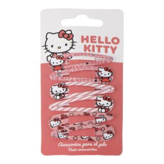 Accesorios pelo Hello Kitty clips 6 piezas