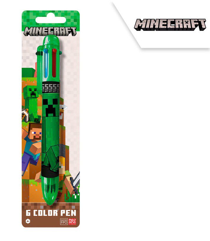 Bolígrafo 6 colores Minecraft