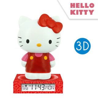 Lampara 3D con despertador y fecha Hello Kitty