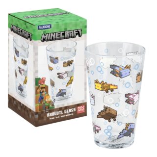 Vaso de cristal Minecraft Axolote 400ml