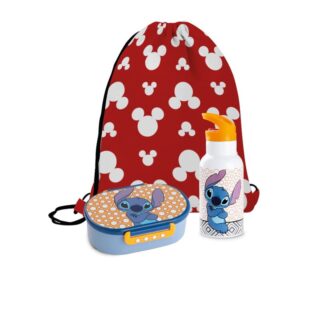 Set 3 piezas Stitch fiambrera   botella   mochila