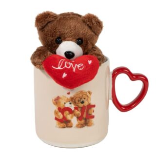 Taza ositos con peluche amor