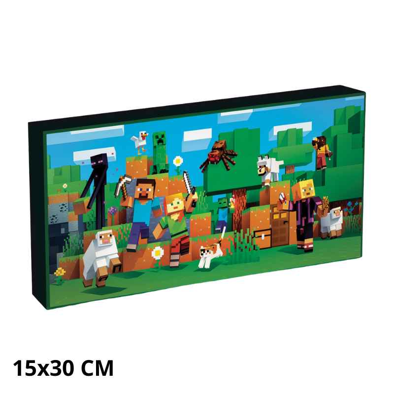 Lienzo Minecraft 15x30cm con iluminación