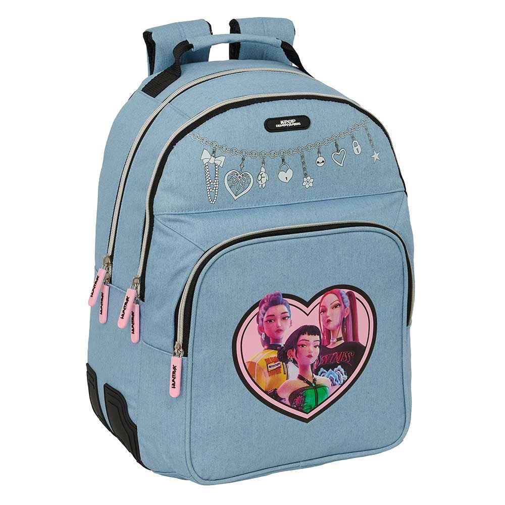 Mochila doble K-Pop azul cantoneras