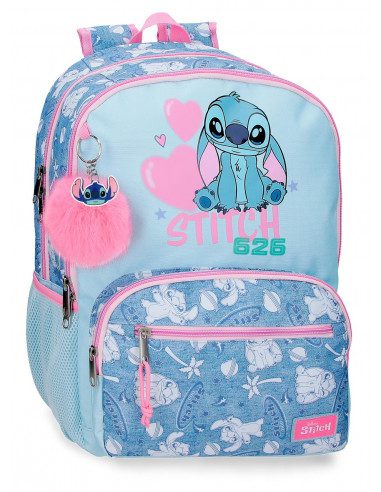 Mochila Stitch Hearts 44cm 2c.