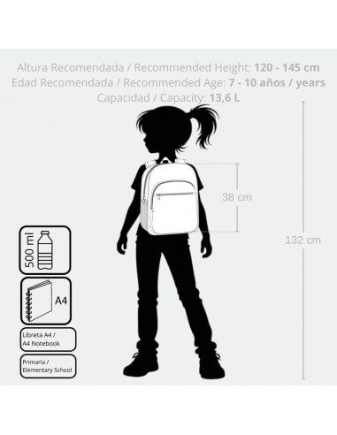 Mochila Stitch 38cm Hearts - Imagen 5