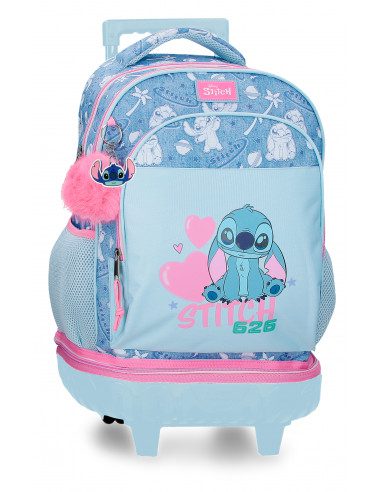 Mochila ruedas Stitch 45cm Hearts compact