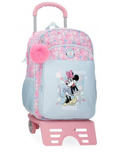 Mochila Minnie 33cm c/carro. Happy