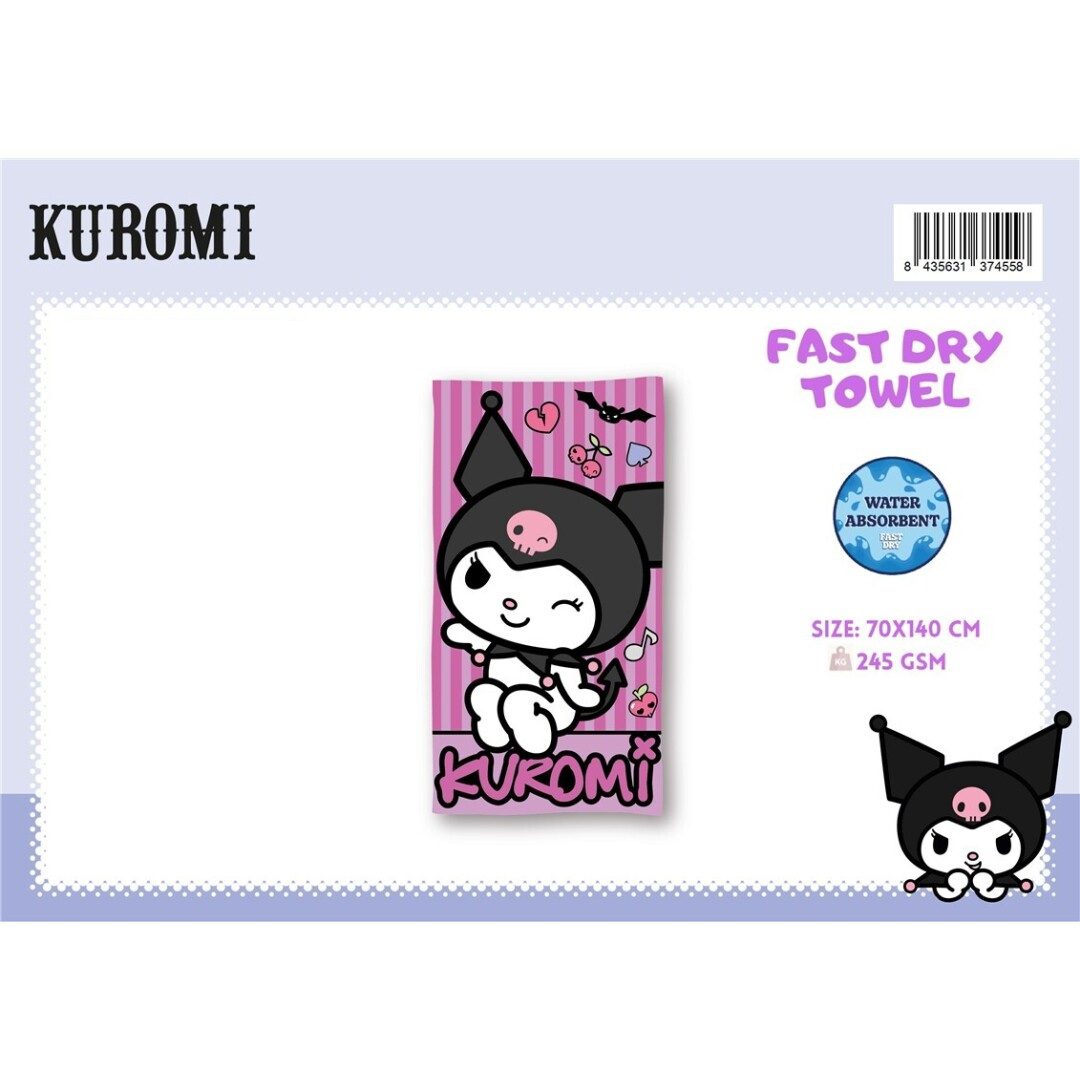 Toalla micrifibra Kuromi rosa