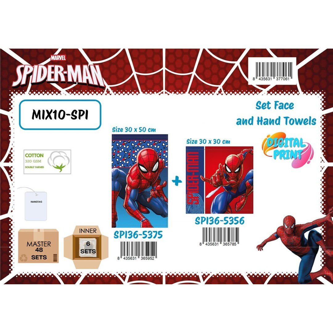 Set toallas Spiderman mano-cara